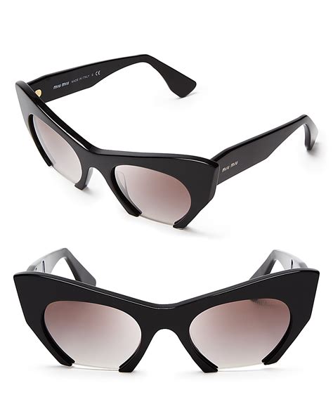 miu miu rasoir semi-rimless cat eye sunglasses|Women's Eyewear & Sunglasses .